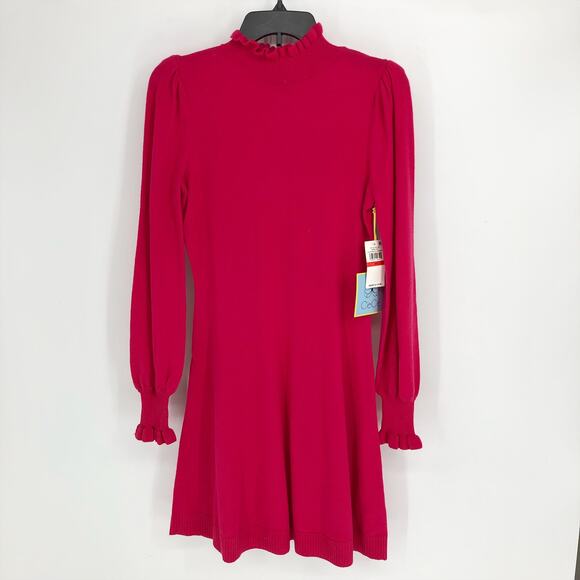 CECE Womens Sweater Dress XS 0-2 Pink Long Sleeve Knit Fit & Flare NWT - Picture 3 of 9